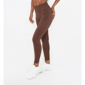 Lazuli Label Seamless Ribbed Contour Leggings in Brown (Brunette) - Size XS